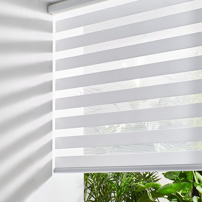 Persilux Cordless Zebra Blinds for Windows Shades Dual Layer Fabric Light by PersiluxHome