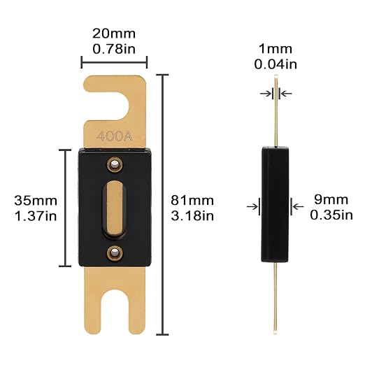 400A ANL Fuse 400 Amp Inline Blade Fuses 32V - Image 2