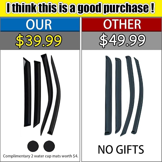 Rain Guards for Forester 2014-2018, Tape-on Side Window Deflectors for Subaru - Image 2