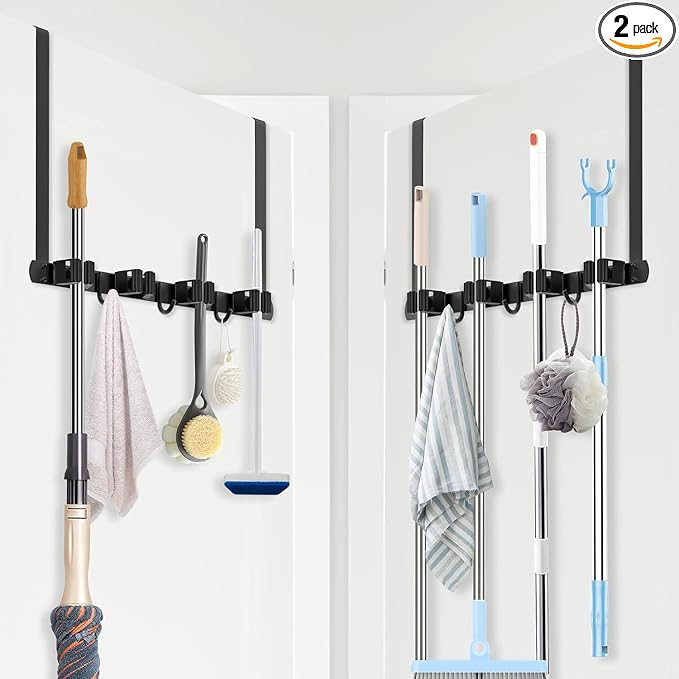 Broom Holder Over The Door 2Pack by PrimZooty