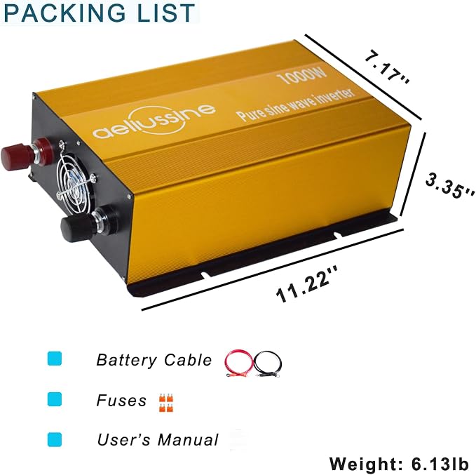1000W Pure Sine Wave Inverter-48V DC to 110V 120V AC Power Converter - Image 6