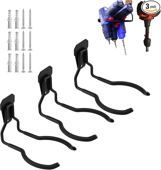 String Trimmer Hanger, Weedeater Rack, Garage Wall Power Tool Hooks, Utility by Juformin