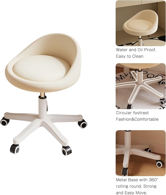Rolling Stool Set of 2 Rolling Hydraulic Salon Stool - Image 4
