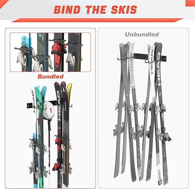 WALMANN Garage Ski Rack, Indoor Ski Hangers - Image 5