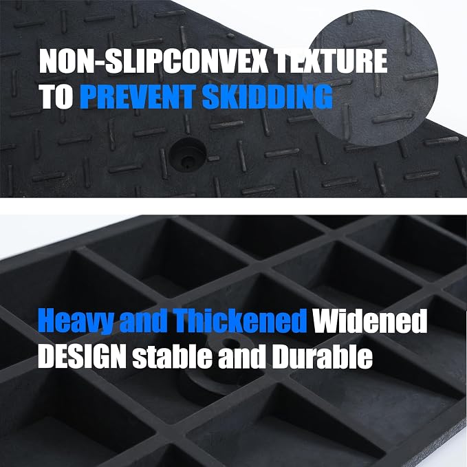 2 Pack 3.5'' Rise Rubber Curb Ramp Heavy Duty Loading Rubber Curb Ramps 3 Tons - Image 4