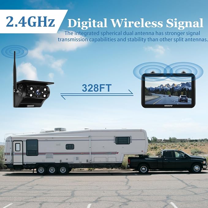 VEKOOTO Magnetic Solar Wireless Backup Camera VK7, 000mAh Rechargeable Camera - Image 3