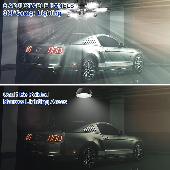 6 Pack 220W Garage Light Ceiling Led Deformable LED Shop Lights - Image 2