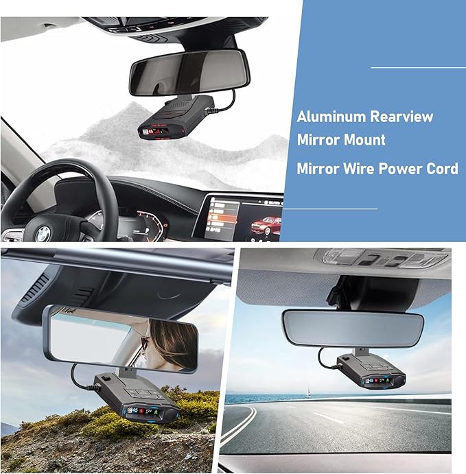 Radar Detector Mount, Rearview Mirror Rod Radar Mounting Bracket+Rearview - Image 2