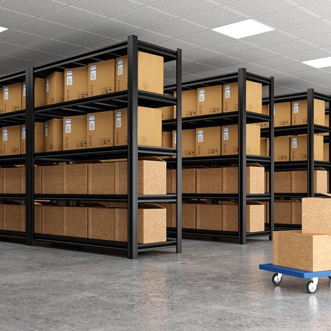 84" H x 55.12" W 5 Tier Metal Garage Shelves, 3000 LBS Heavy Duty Adjustable - Image 2