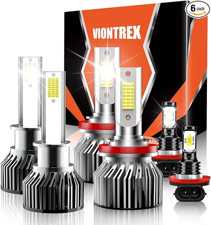 High Low Beam Fog Light Bulbs Combo Pack Fit by VIONTREX