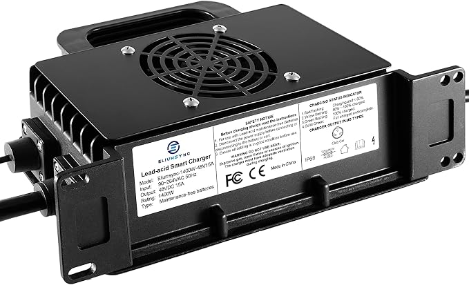 1400W Lead Acid Battery Charger 48 Volt 15 AMP 3-Pin Round Plug Club Car DS and - Image 4
