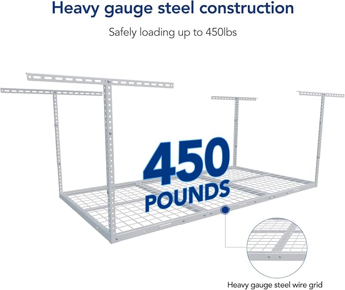 FLEXIMOUNTS 4x6 Overhead Garage Storage Adjustable Ceiling Rack 72" Length x - Image 3
