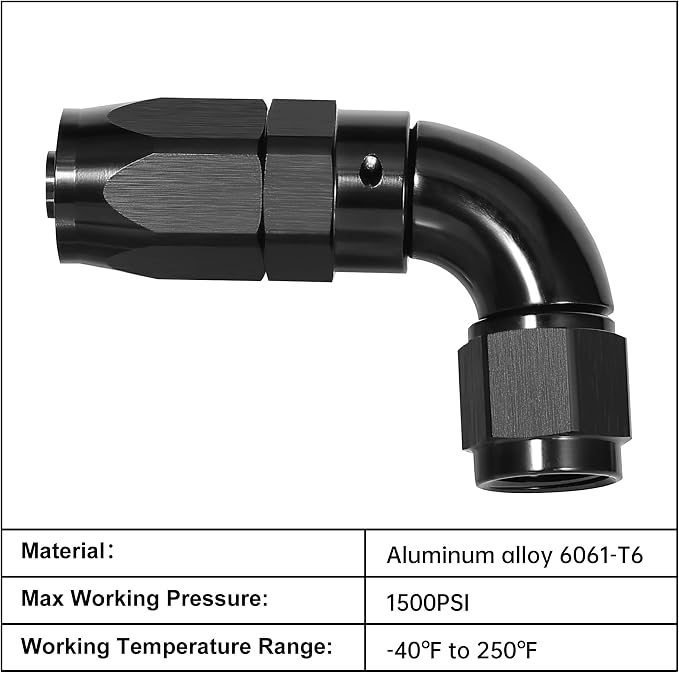 EVIL ENERGY 10AN 90 Degree One Piece Full Flow Hose End Fitting Swivel - Image 3