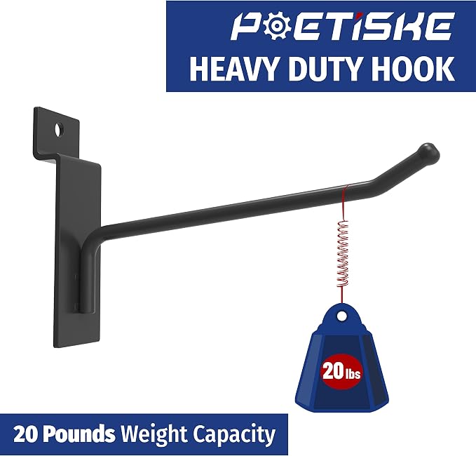 unp POETISKE Slatwall Hooks 32PC 8 Inch Slatwall Accessories Slatwall Panel - Image 4