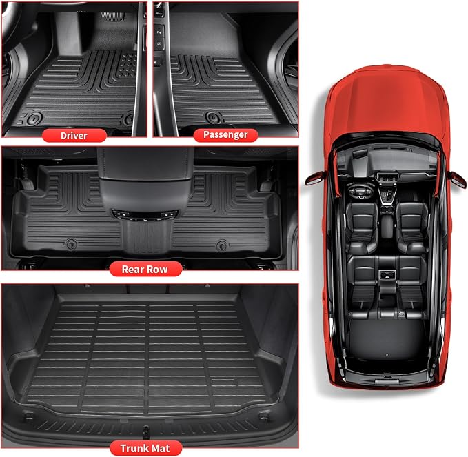 Wayhigh-All Weather Floor Mats and Cargo Mat Set Fit - Image 3