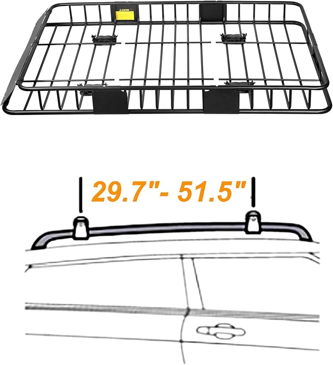 XCAR 64"x 23"x4" Skinny Roof Basket Cargo Carrier - Image 5
