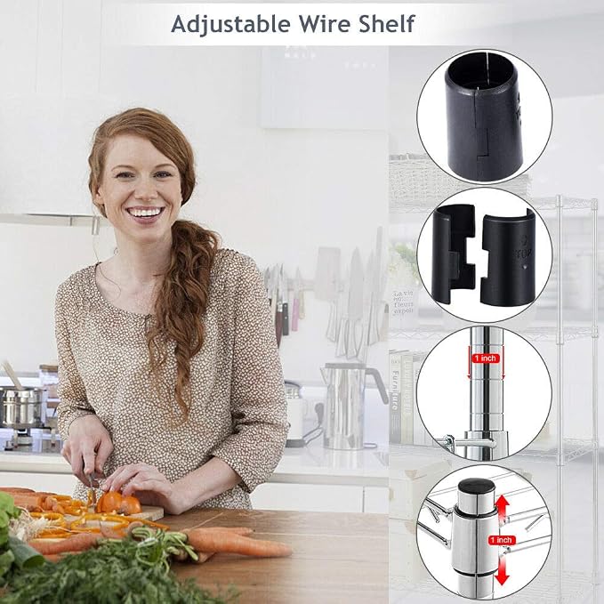 Wire Shelving Unit Commercial Metal Shelf Adjustable Layer Rack Strong Steel - Image 7
