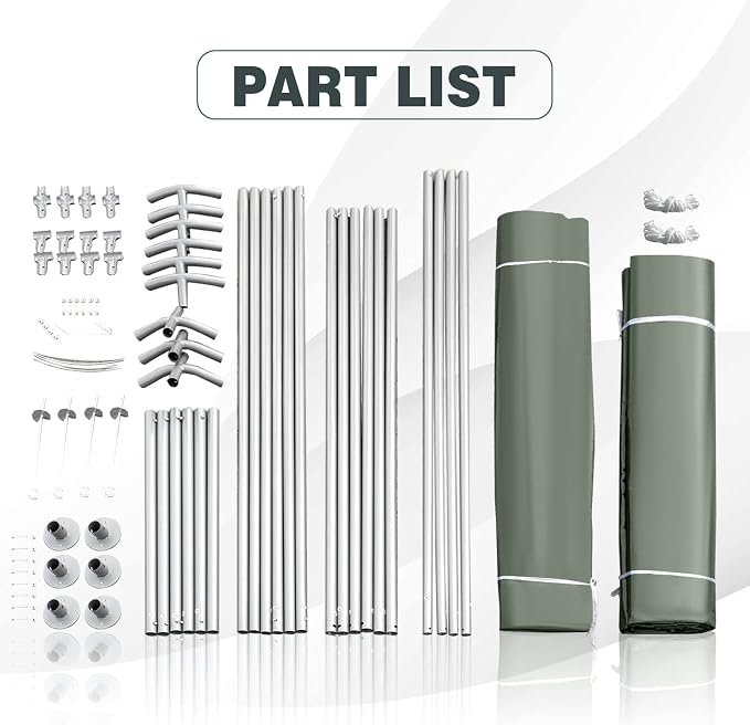 ERGOMASTER 10 Ft x 10 Ft Outdoor Carport Patio Storage Shelter Metal Frame and - Image 7