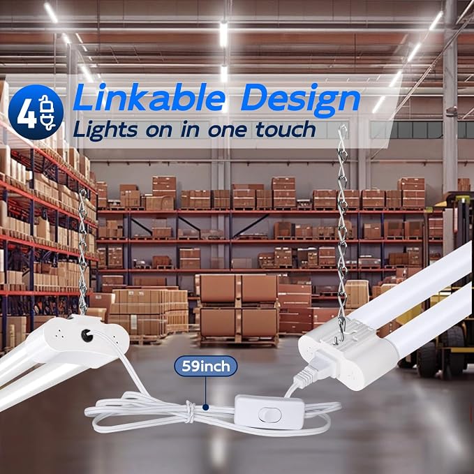 hykolity 4 Pack Linkable LED Shop Light - Image 4