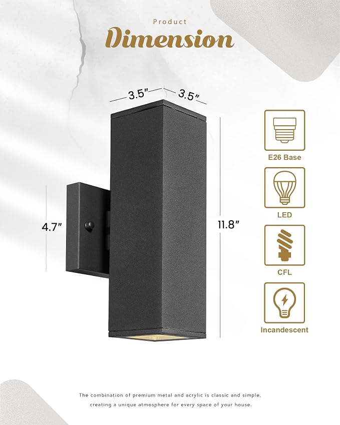 Ken & Ricky Dusk to Dawn Outdoor Lighting, Modern Exterior Wall Lights - Image 5