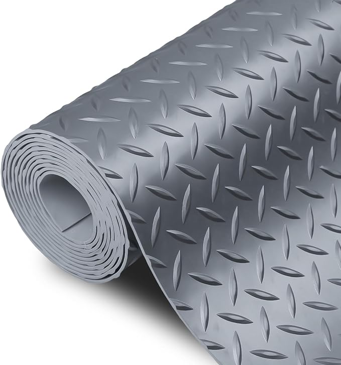 SEAL 6 x 20 Ft Premium Garage Floor Mat, Solid 2.8mm Thick Gray Commercial by SEAL