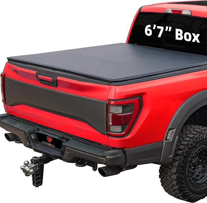 Soft Quad Fold Tonneau Cover Compatible by AUTOBULL