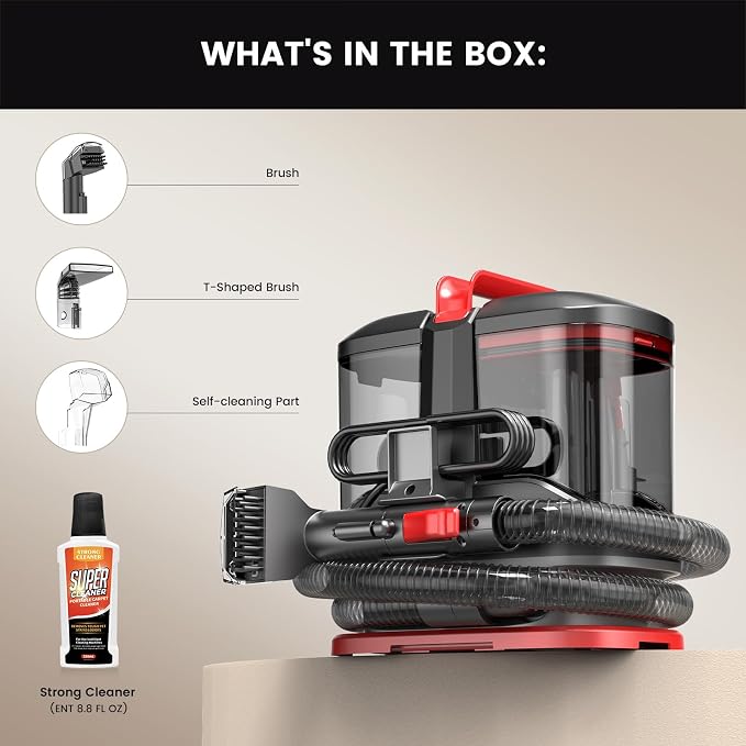 Portable Spot Cleaner Machine for Carpet and Upholstery, 15Kpa Powerful Suction - Image 8