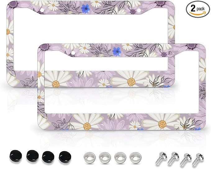 Flowers Daisy License Plate Frames by LMUCYISYIS