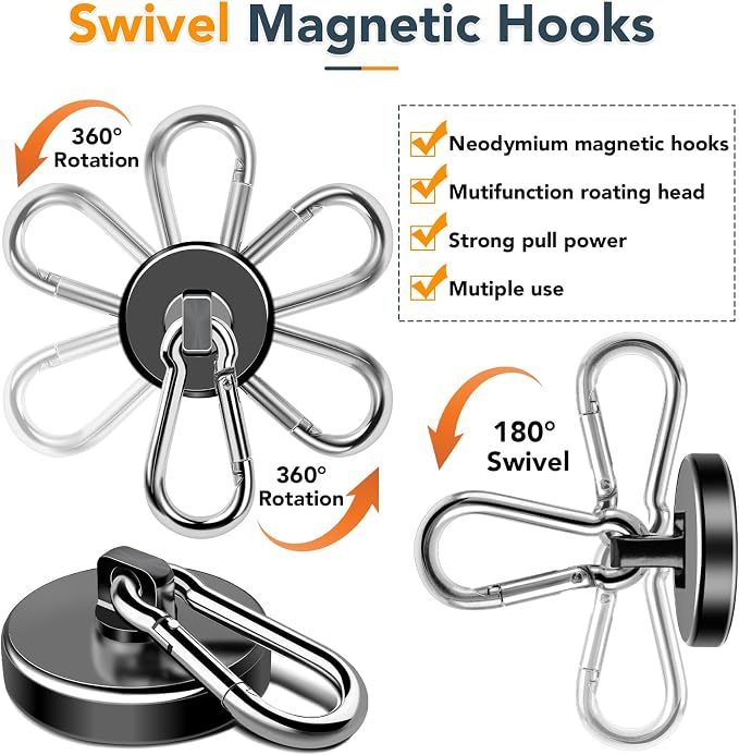 MIKEDE Strong Magnetic Hooks, 70LBS Magnetic Hooks Heavy Duty - Image 6
