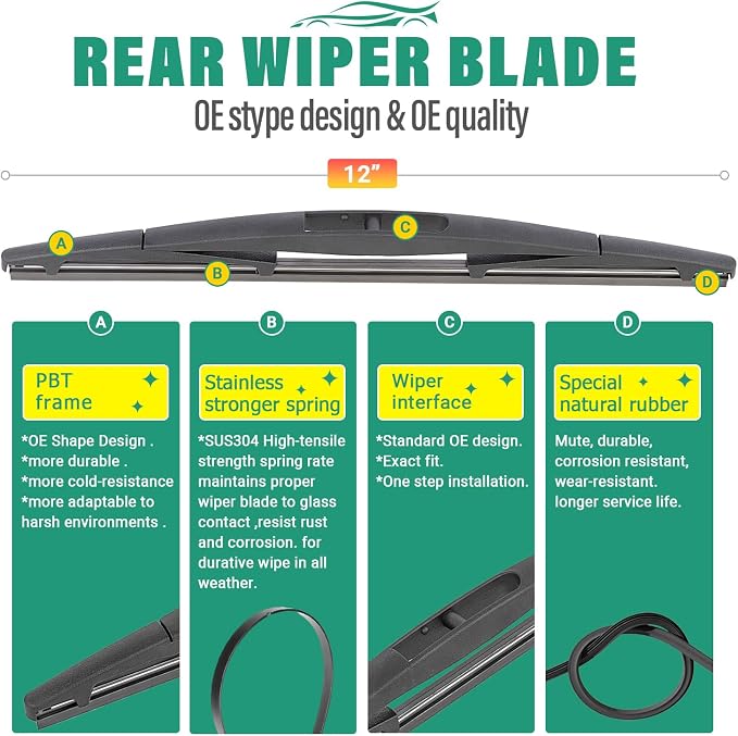 24" 19" 12" Windshield Wiper Blades Replacement - Image 4
