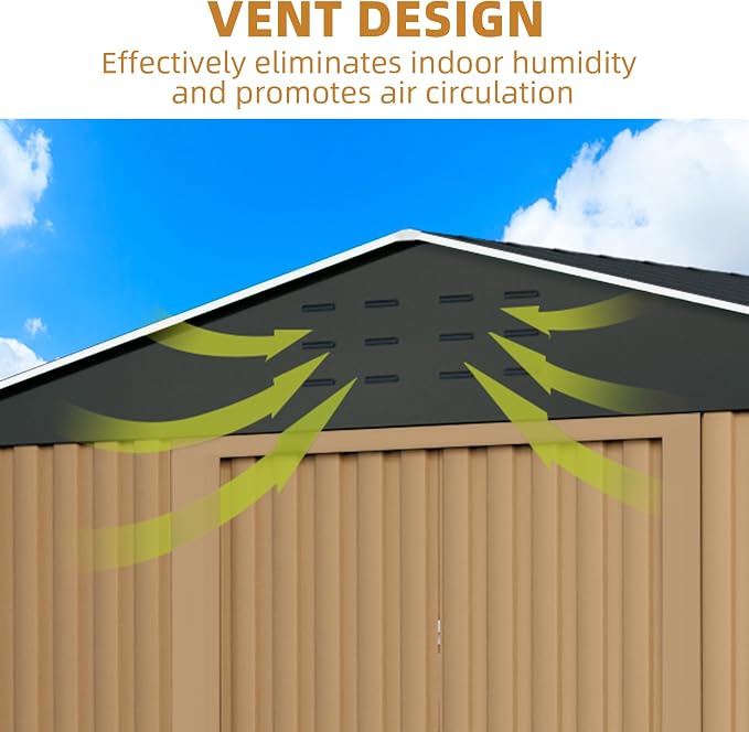 Outdoor Storage Shed, 8x8 FT Metal Garden Shed - Image 4
