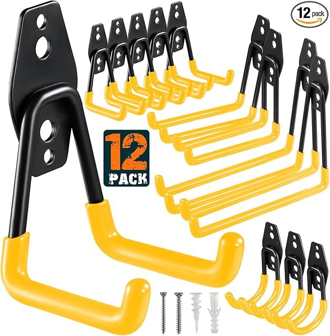 12 Pack Garage Hooks Heavy Duty Utility Steel by HUPBIPY