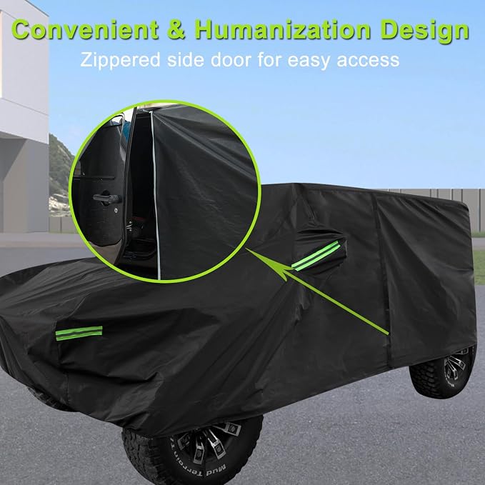 Waterproof Cover for Jeep Wrangler JK JL CJ YJ TJ 2 Door 1987-2023 Outdoor Sun - Image 2