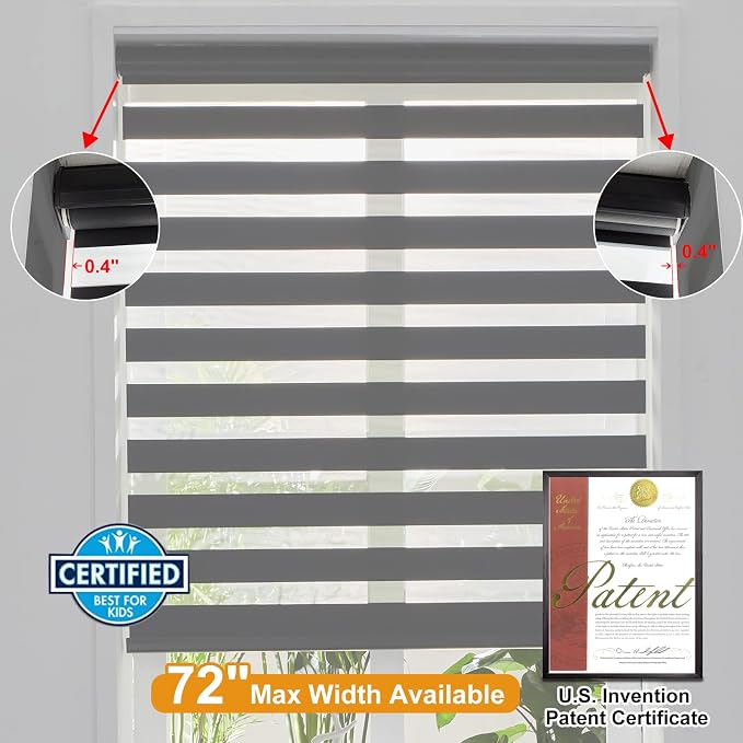 Persilux Cordless Zebra Blinds for Windows Free-Stop Roller Windows Shades Dual - Image 4