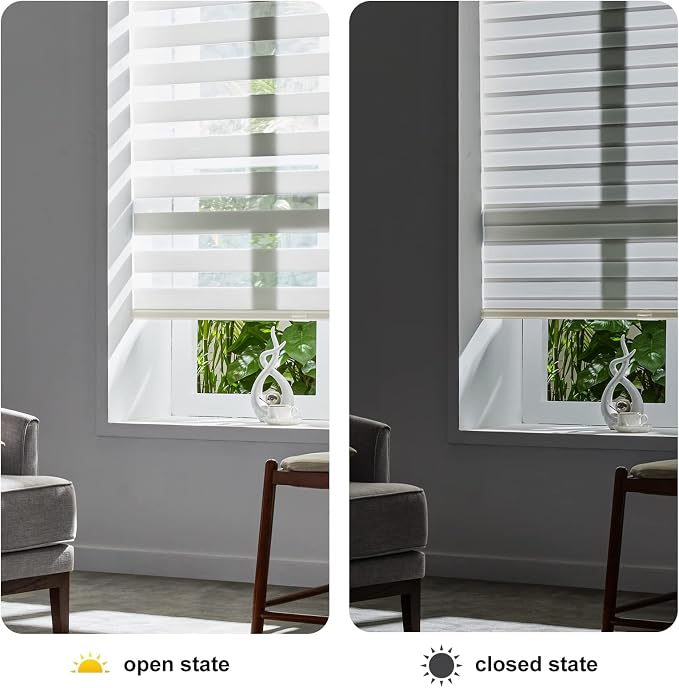 Persilux Cordless Zebra Blinds for Windows Free-Stop Window Blinds Dual Layer - Image 5