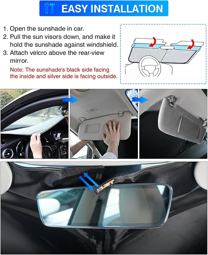 KUST Windshield Sun Shade for Ford E-Transit 2022 2023 2024 2025 2026 Window - Image 6