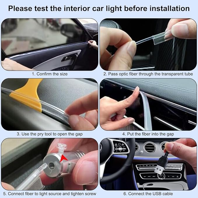 Interior Car Lights with Wireless APP & Remote Control, 9 in 1 RGB Car Ambient - Image 6
