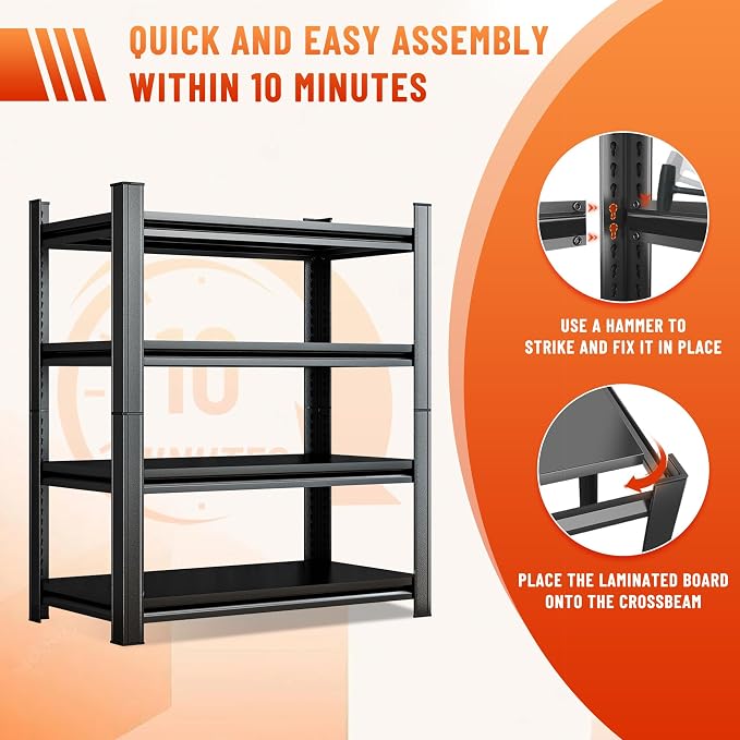 Heavy Duty 5-Tier Shelving Unit 2500LBS Capacity - Image 7