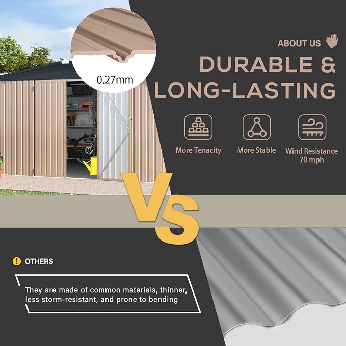 U-MAX 12' x 10' Metal Storage Shed - Image 3