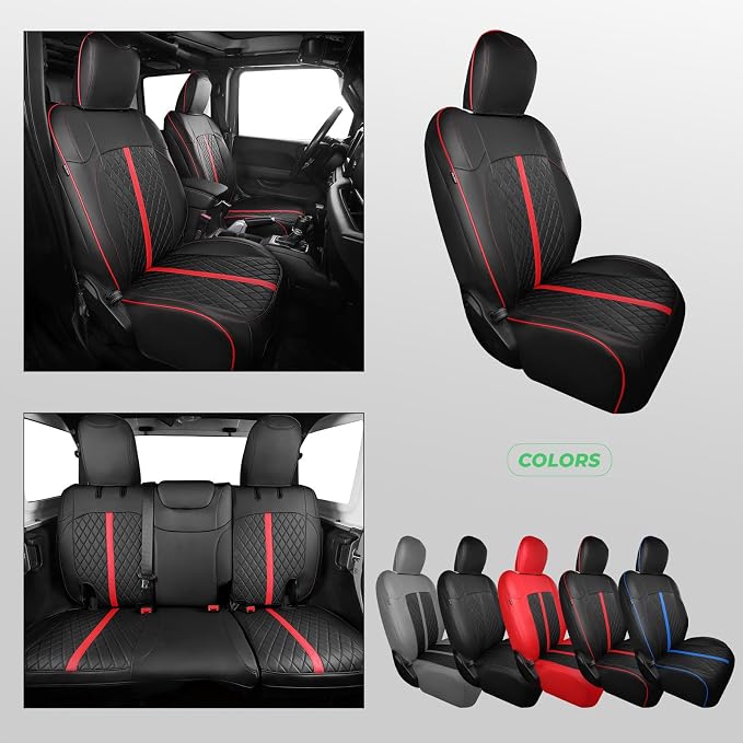 for Jeep Wrangler Seat Covers 4Door JL 2018 2019 2020 2021 2022 2023 2024 2025 - Image 8