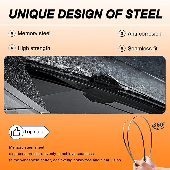 HULADAED® 26'' 20'' 12'' Windshield Wipers Replacement - Image 2