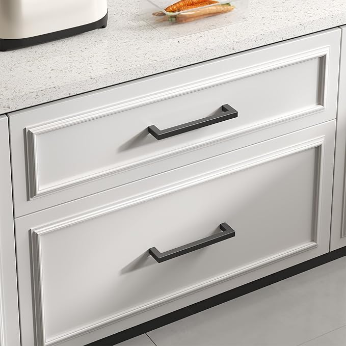 goldenwarm 200 Pack 7-1/2in Black Square Bar Cabinet Pull Drawer Handle - Image 3