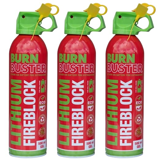 Lithium-Ion Fire Extinguishing Gel 3-Pack by BurnBusterFireSafetyGear