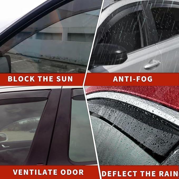 in Channel Rain Guards for 2021 2022 2023 2024 Nissan Rogue S, Smoke Tinted - Image 5