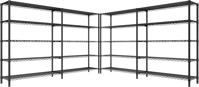 REIBII 70" W Storage Shelves Heavy Duty Load 1600LBS, Metal Shelving 5-Tier by REIBII