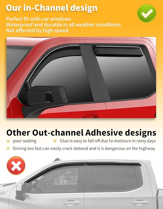 in-Channel Window Rain Guards Compatible - Image 7