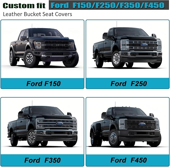 GIANT PANDA 2 Pcs Front 3D Air Mesh Car Seat Cover Custom Fit Ford F150 F250 - Image 2