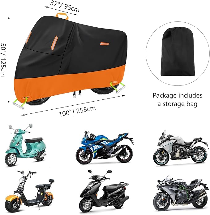 Harley Motorcycle Cover Waterproof Outdoor 300D Oxford Heavy Duty Oxford All - Image 2