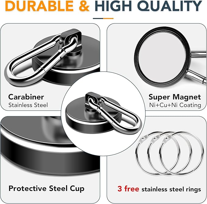 MIKEDE Magnetic Hooks Heavy Duty, 200LBS+ Powerful Magnetic Hooks Cruise - Image 3