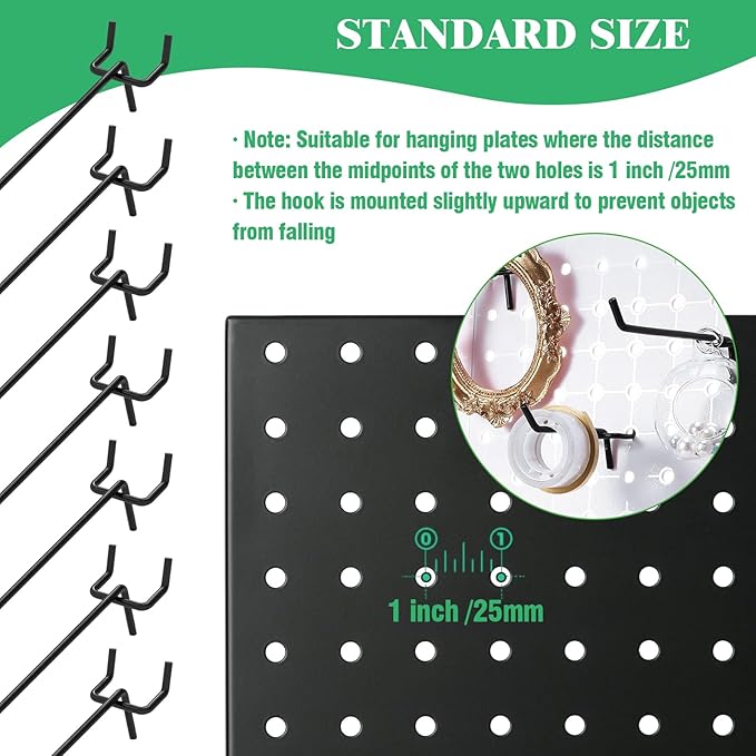 50Pcs 2"/5CM Pegboard Hooks Assortment Set, Metal Peg Board Hooks - Image 5